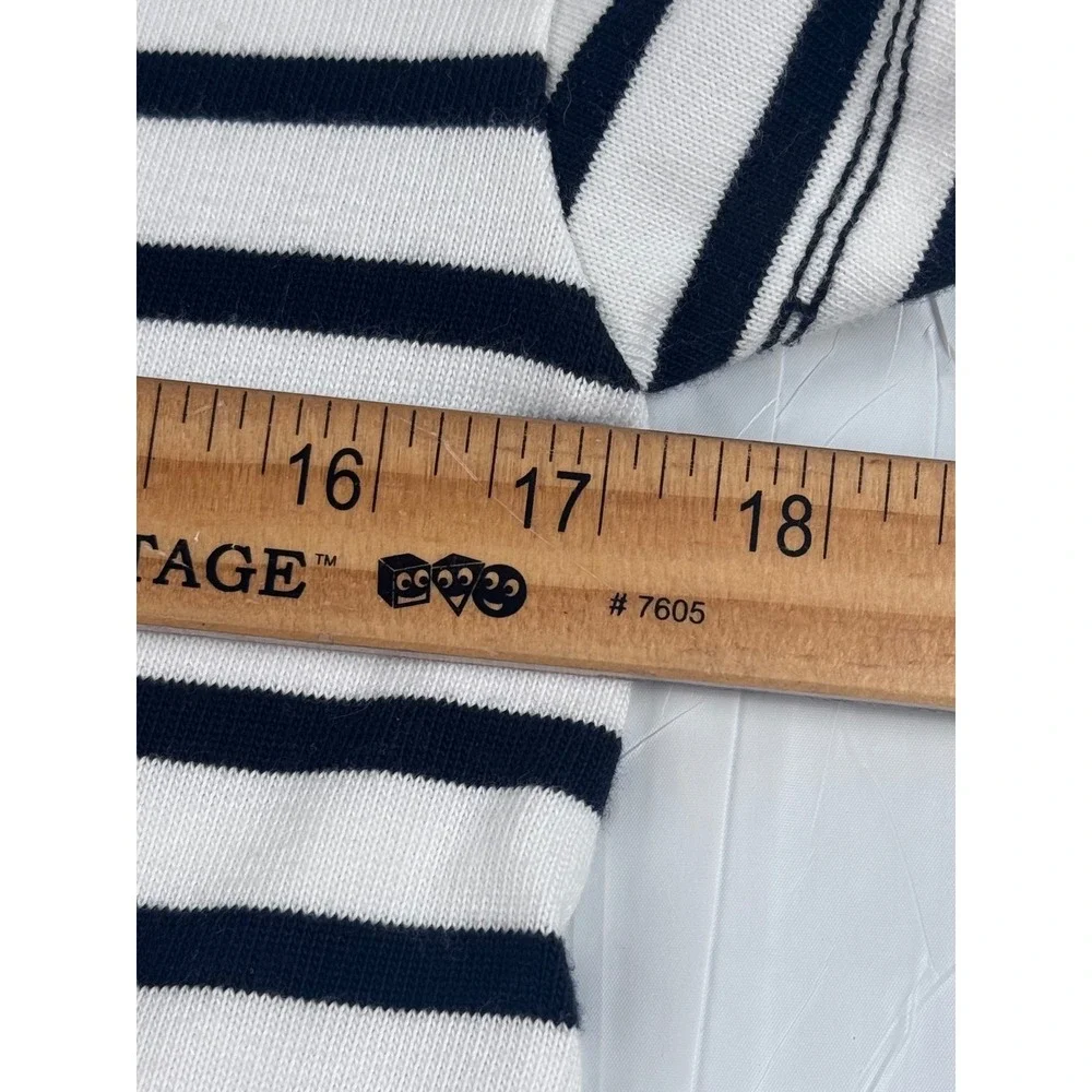 Kate Spade New York Black White Striped‎ Drop Waist Cotton Knit Dress Medium